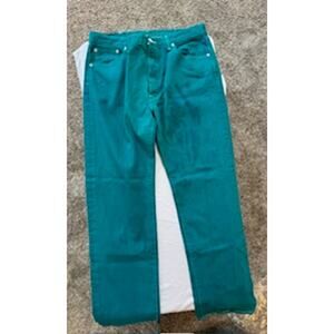 Levis-Mens Green/Blue-501 Button Fly Jeans Size W=38 L=34